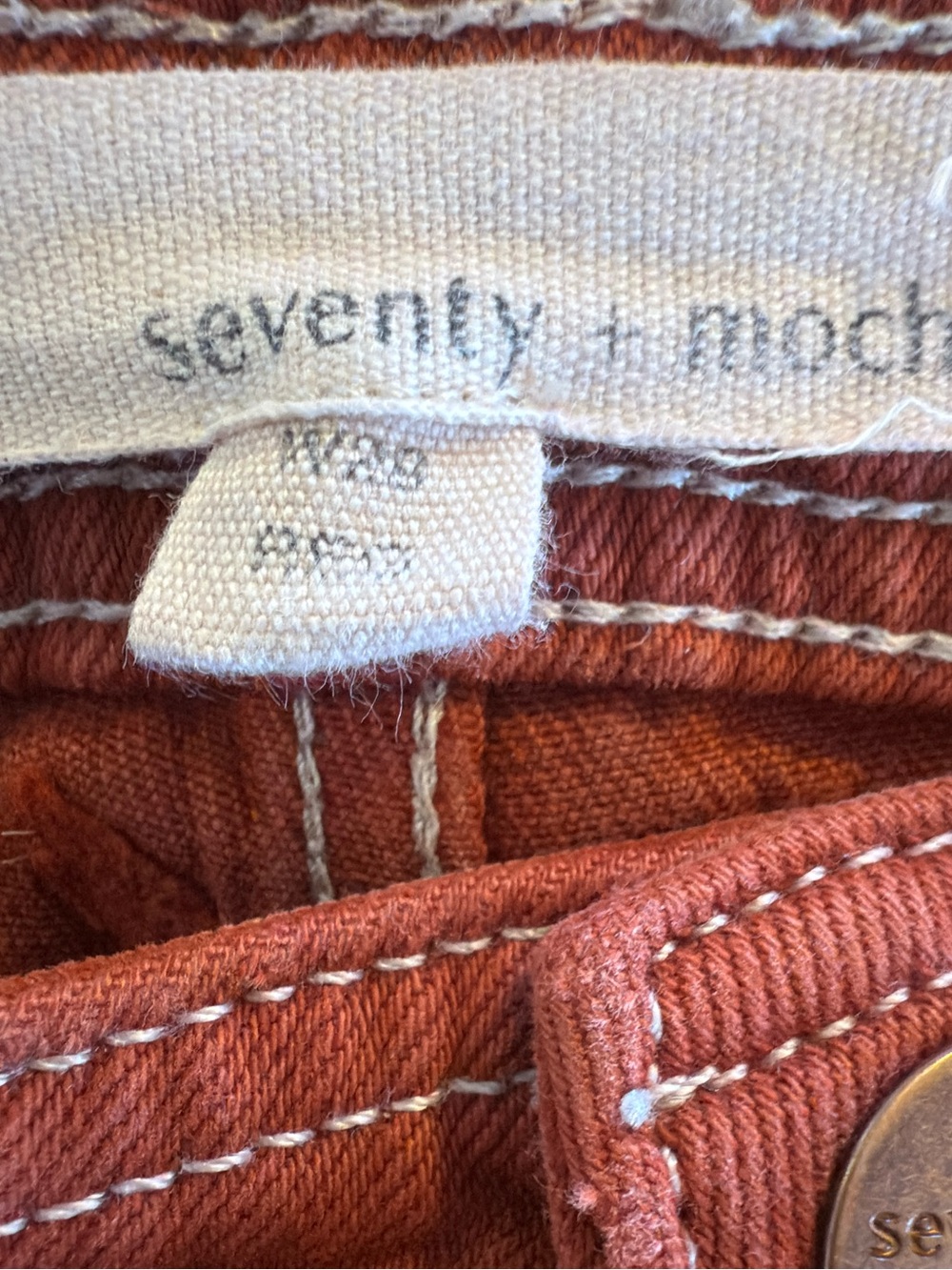 Seventy + Mochi Rust Red Wide-Leg Denim Jeans – Women’s Size 29 - Picture 8 of 15